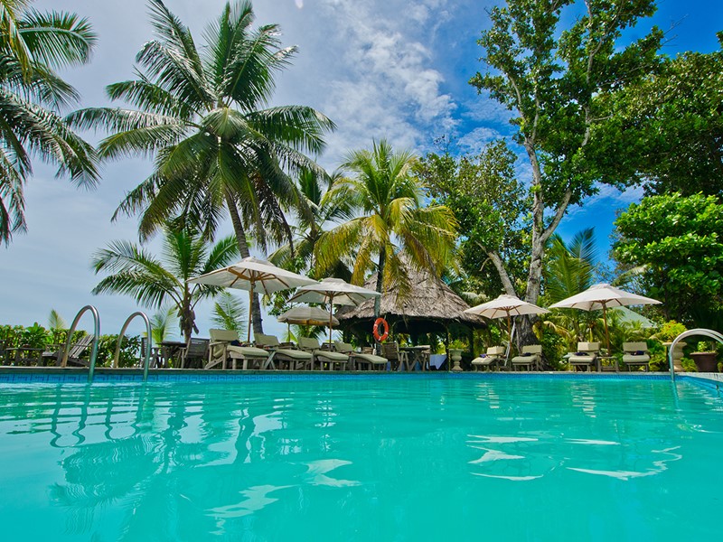 La superbe piscine de l'hôtel Indian Ocean Lodge