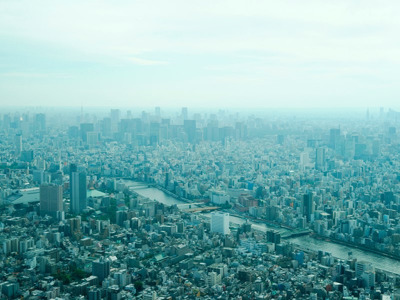 La vue depuis l'observatoire de Tokyo