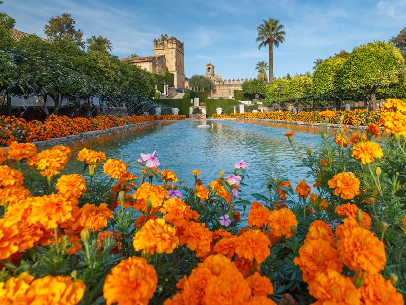 Le jardin fleuri de l'Alcazar à Cordoba ne laisse personne indifférent