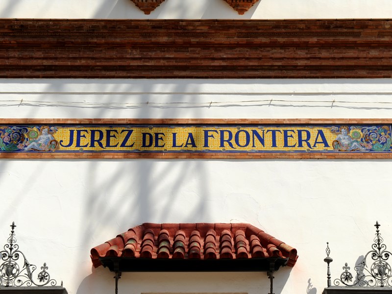 Enseigne Azulejos, gare de Jerez