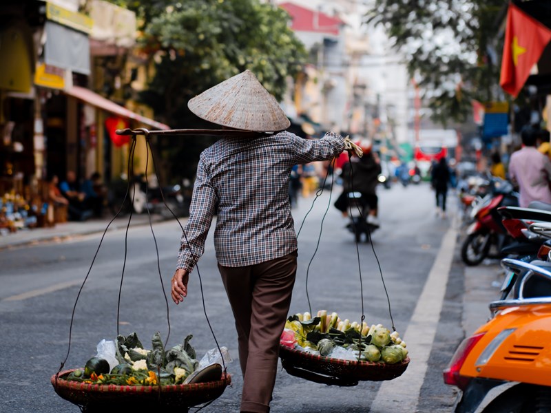 Marché de rue à Hanoi