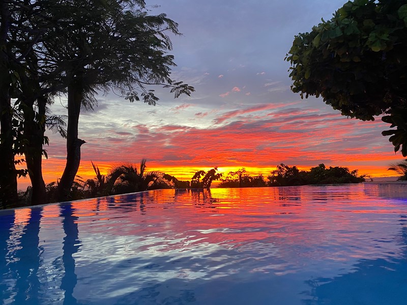 Le coucher du soleil depuis La Mariposa