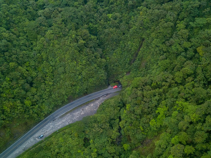Route du tunnel de Zurqui vers le parc national de Braulio Carrillo
