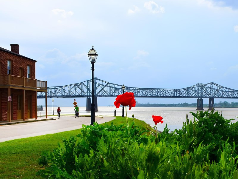 Les rivages du Mississippi à Natchez