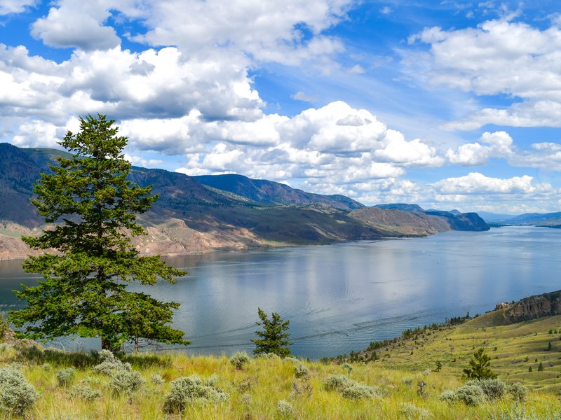 Lac Kamloops à l’embouchure de la rivière Thompson