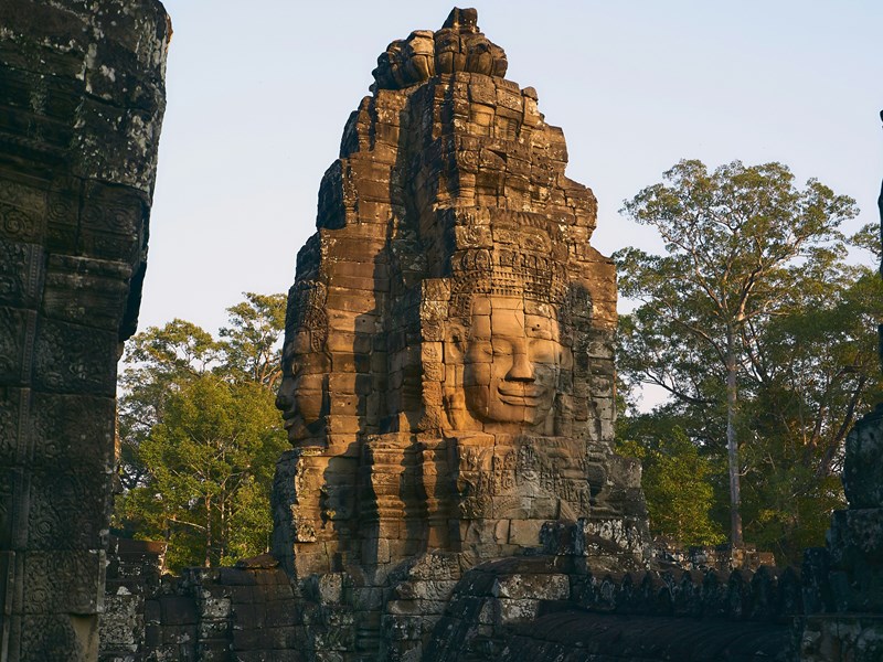 Coucher de soleil sur les temples d'Angkor