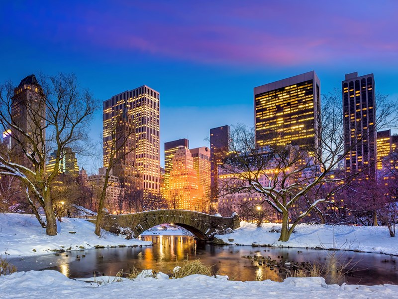 Gapstow Bridge sous la magie hivernale