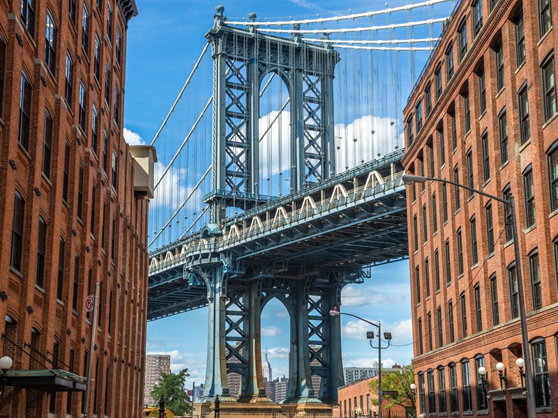 Brooklyn et son pont vus depuis Dumbo