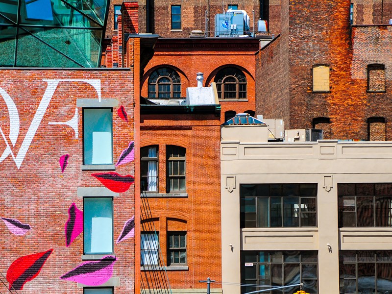 Vue depuis la High Line à Chelsea, New York