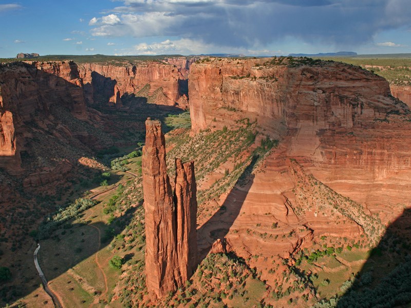 Observez le Spider Rock, une immense aiguille de grès