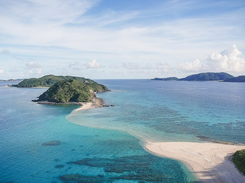 Plage de Furuzamami vue du ciel, Zamami