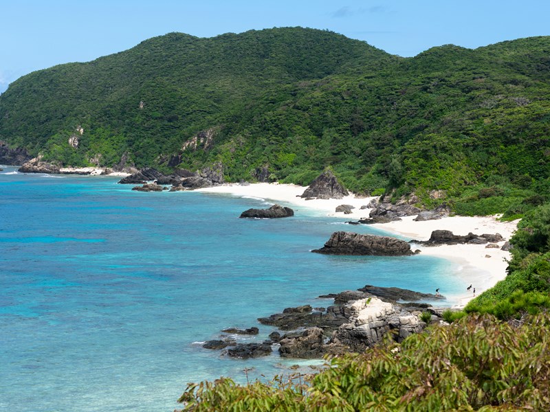 Vue aérienne de la plage d’Aharen, Tokashiki 