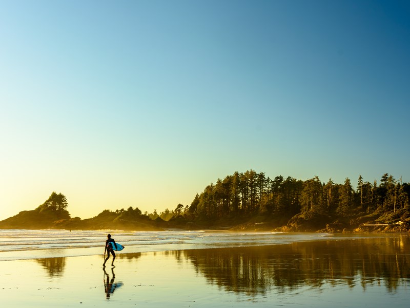 Prenez l'air et admirez les surfeurs