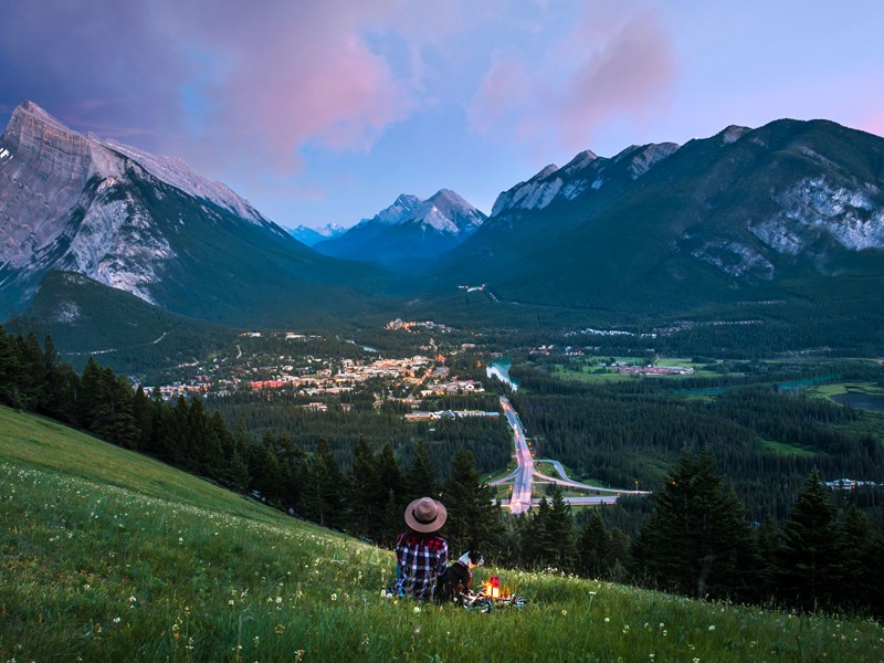 Banff vue depuis les montagnes