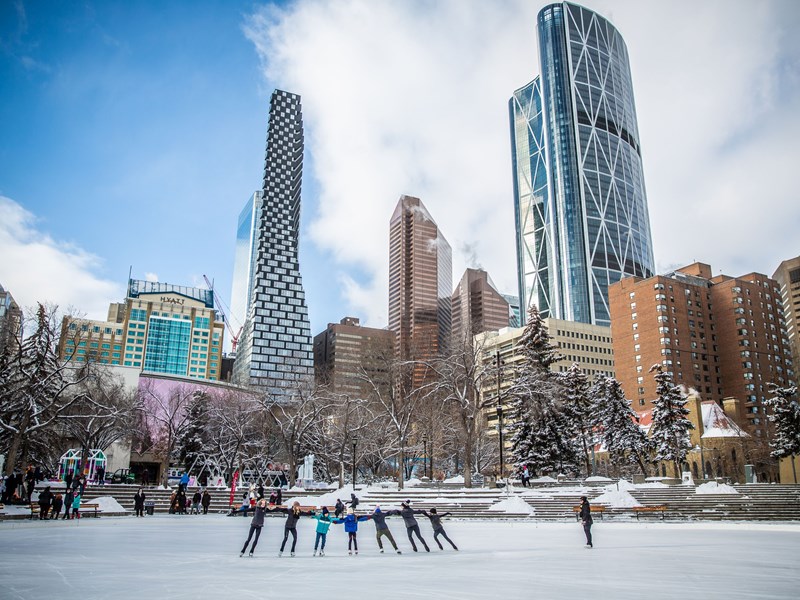 Olympic Plaza et sa patinoire