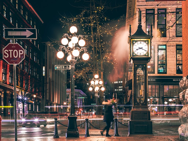 La célèbre horloge à vapeur de Gastown dans la ville de Vancouver