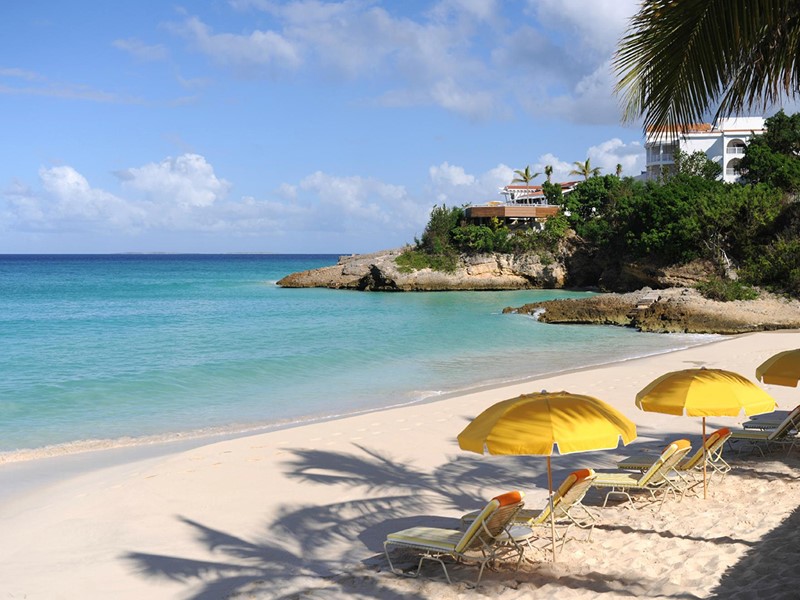 La plage de l'hôtel Malliouhana à Anguilla