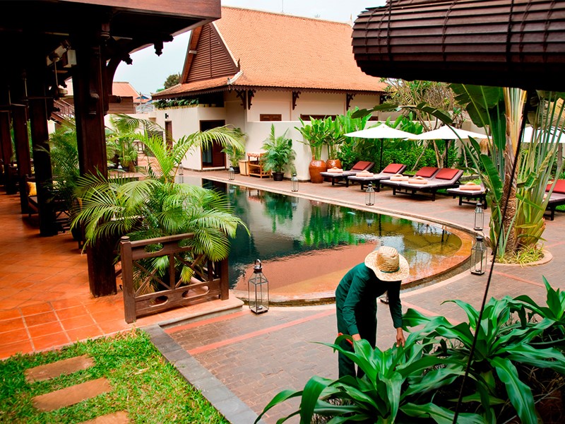 Vue de la piscine de l'hôtel PadiVilla Resort & Spa