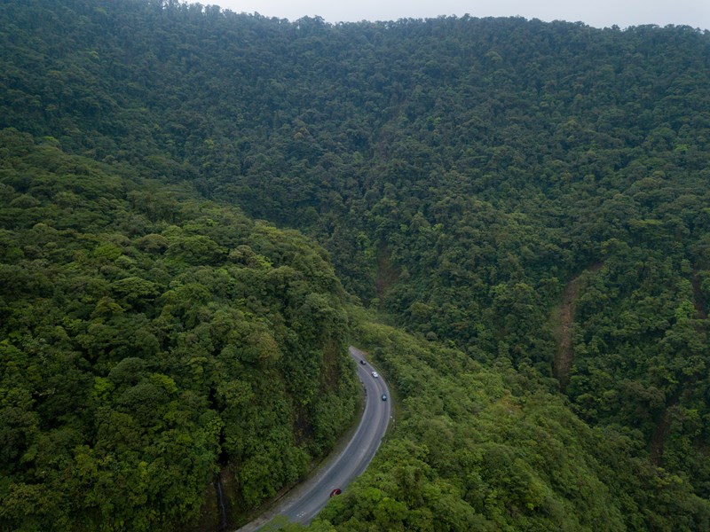 Route pittoresque à travers le parc national Braulio Carrillo