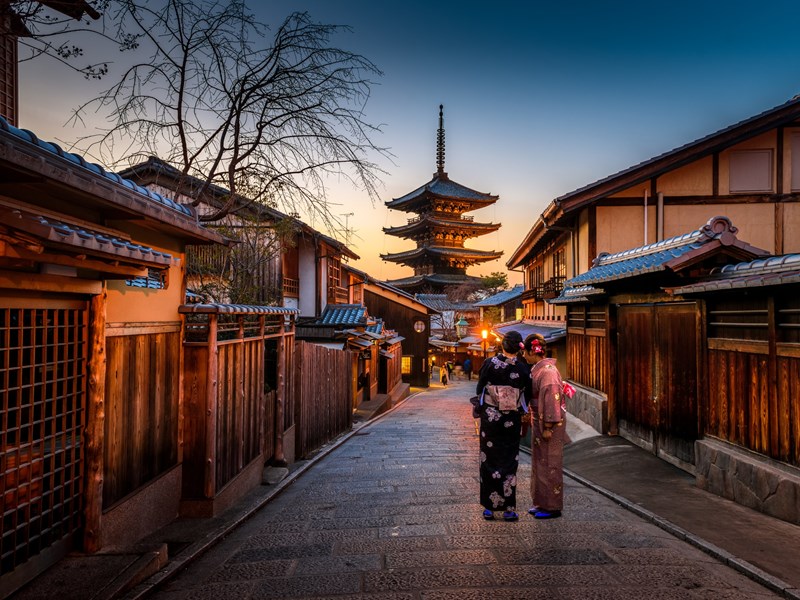 La beauté des rues du quartier de Gion