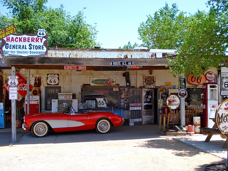 Station essence typique de la Route 66
