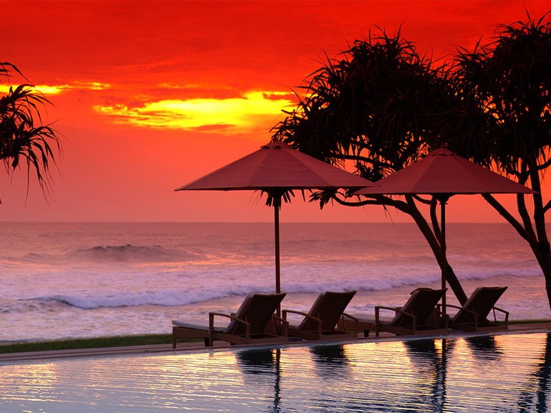 Coucher de soleil au Fortress Resort au Sri Lanka