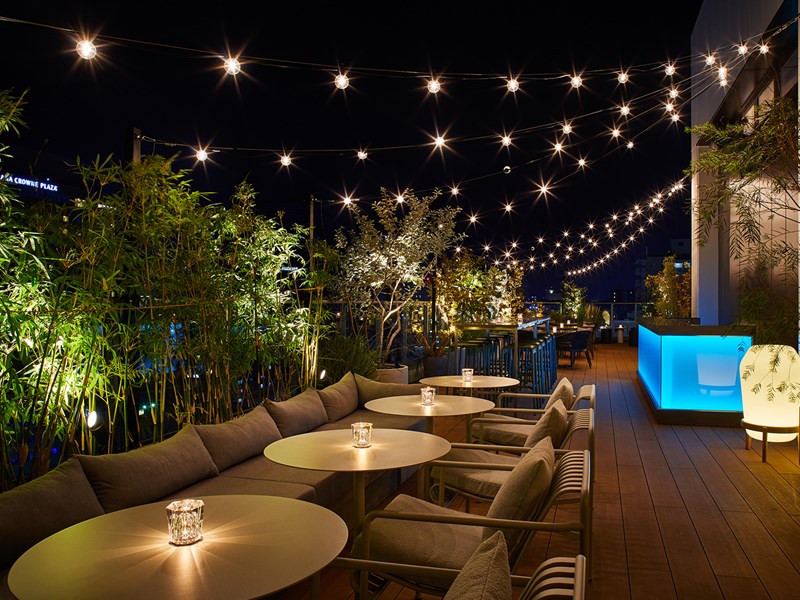 Le rooftop, avec Hiroshima à perte de vue