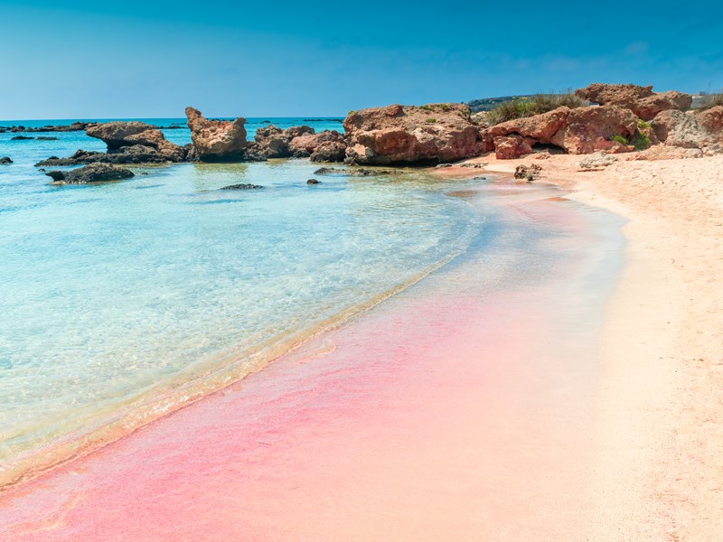 Le célèbre sable rose d'Elafonissi