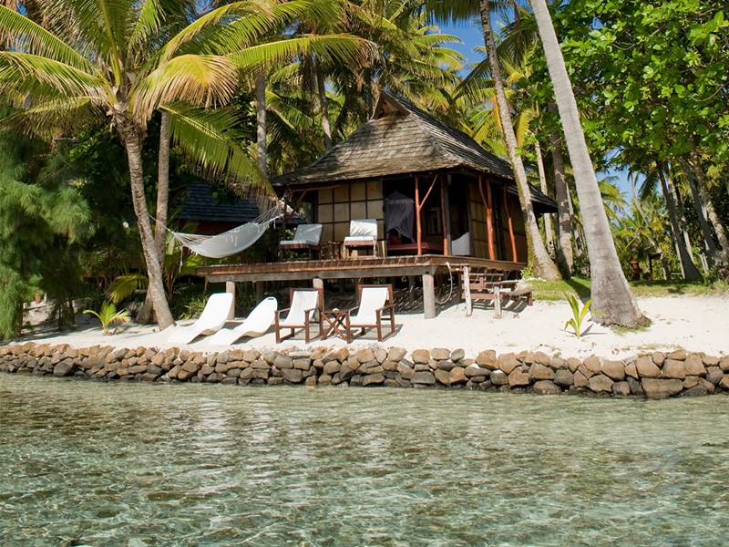 Vue d'un Beach Bungalow de l'hôtel Vahine Island en Polynésie