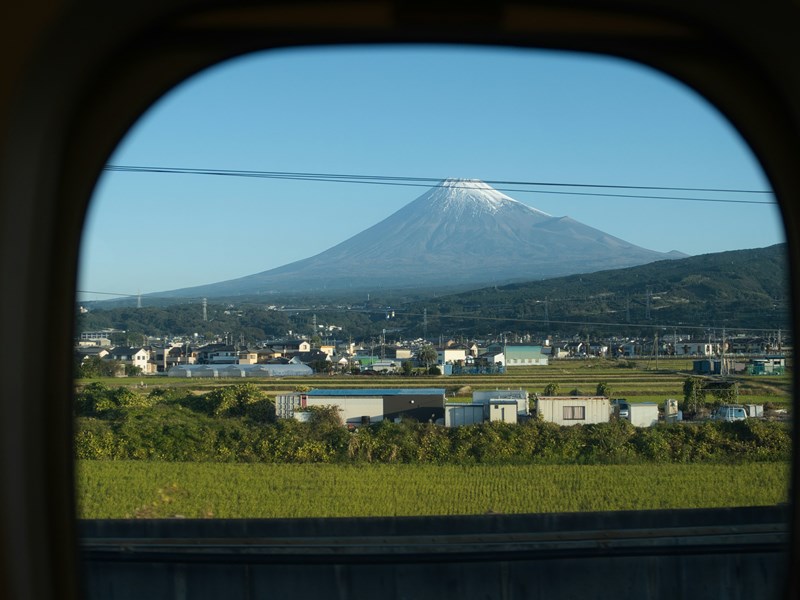 Le Mont Fuji depuis le train 