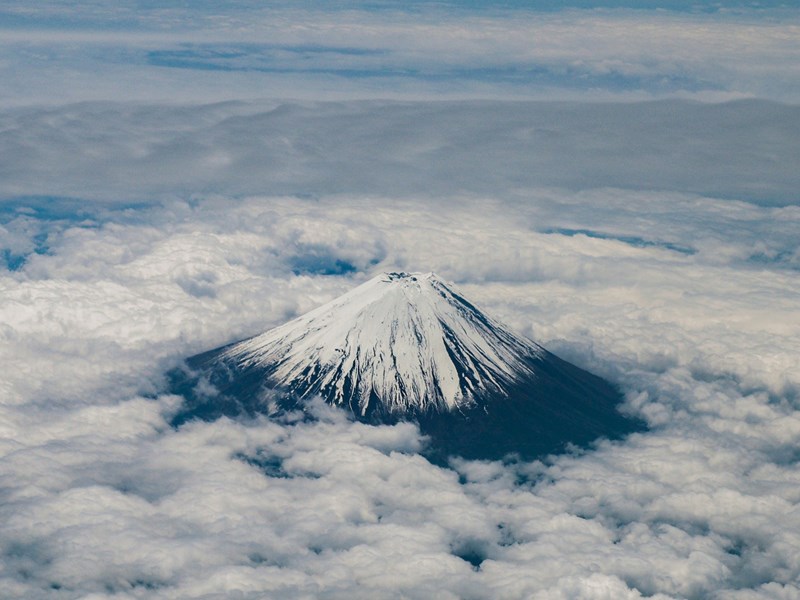Vue aérienne du Mont Fuji