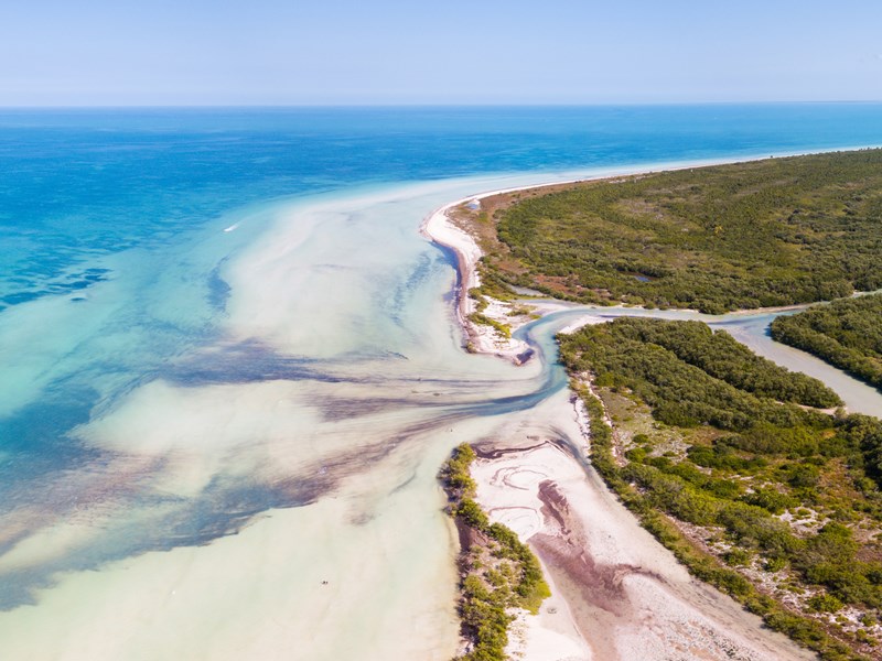 Vue aérienne de Isla Holbox