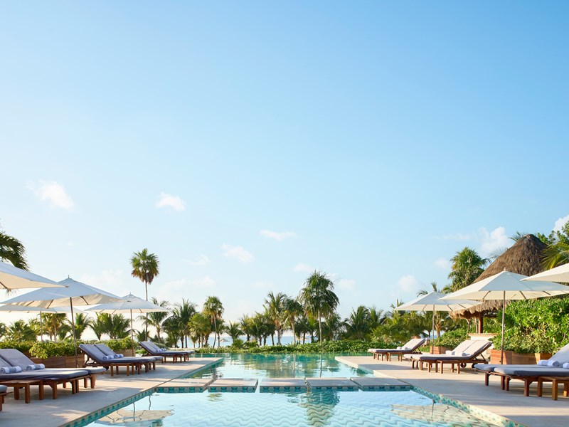 La superbe piscine du Chable Maroma