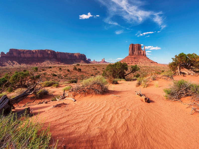 Dunes de sable dans le désert de Monument Valley, Arizona