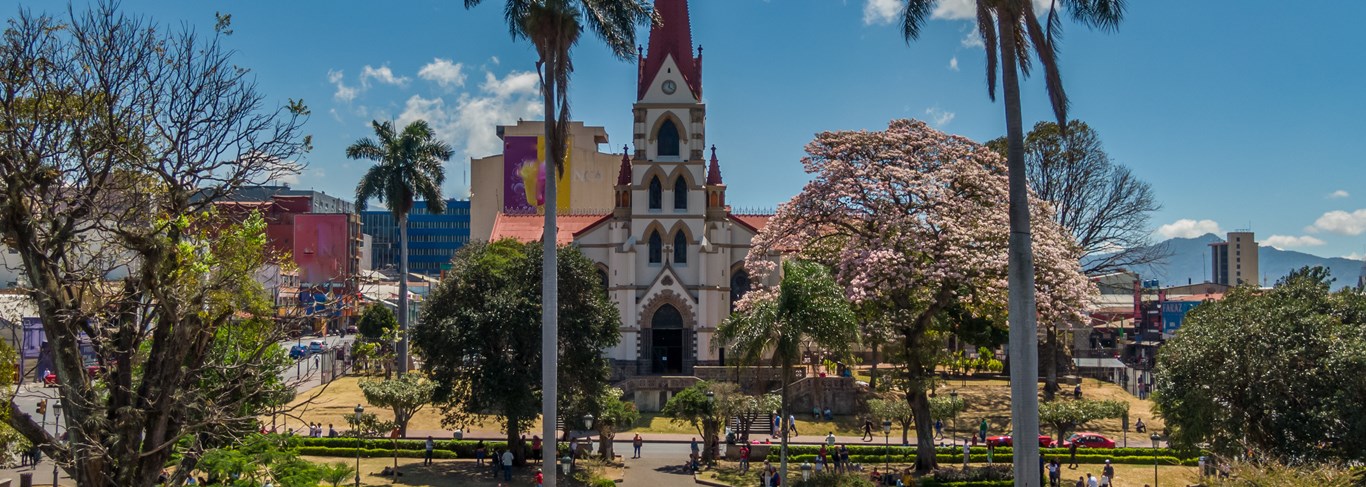 Belle vue aérienne de l’église principale de San José au Costa Rica