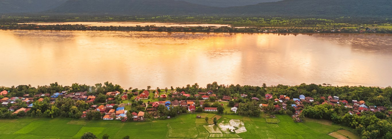 L'île de Don Daeng au beau milieu de la rivière